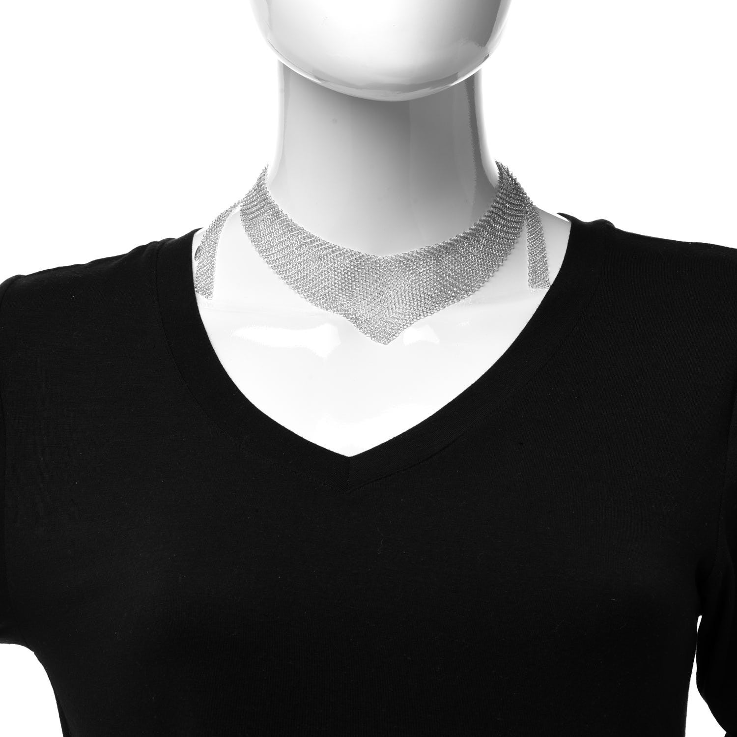 Tiffany Sterling Silver Elsa Peretti Mesh Bib Necklace 2 of 5