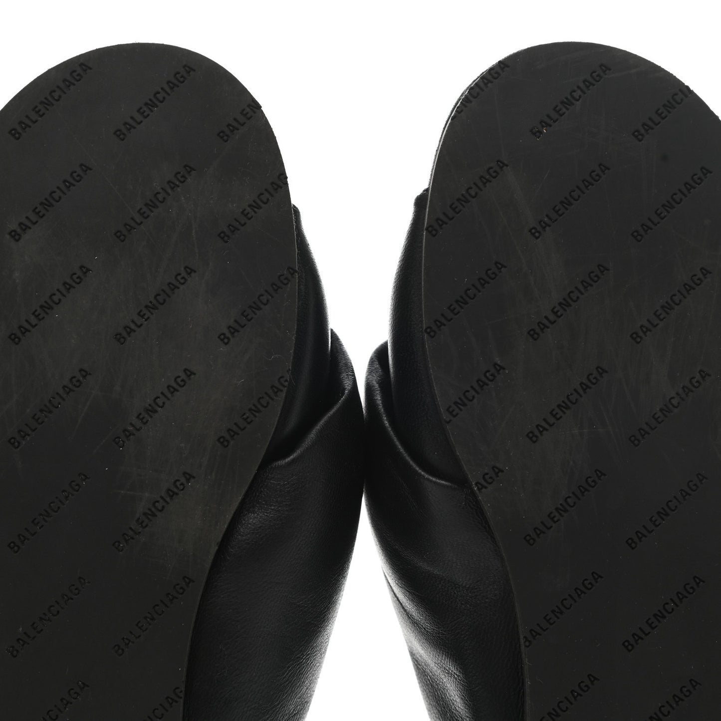 Lambskin Drapy Slide Sandals 37 Black
