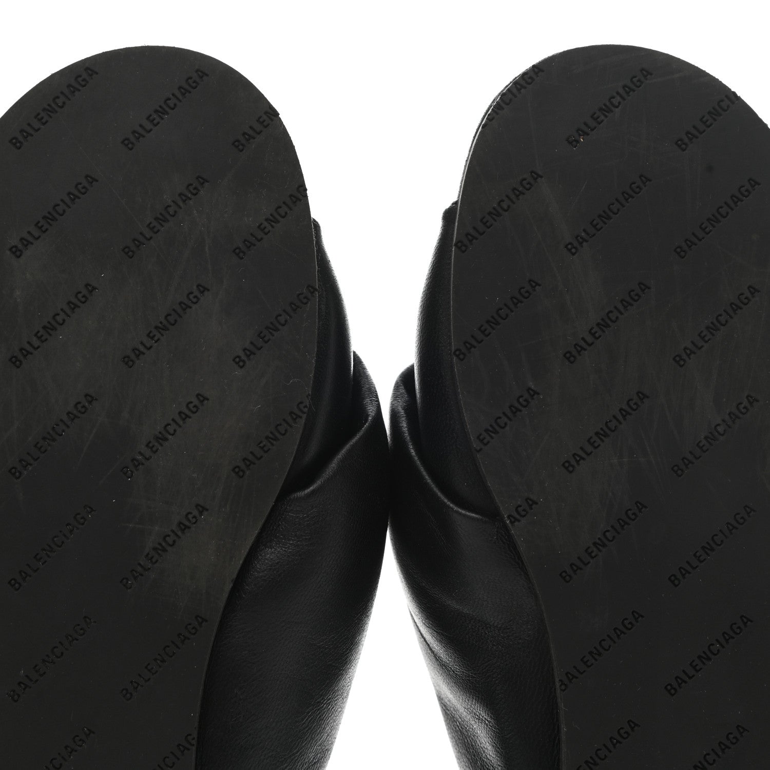 Balenciaga Lambskin Drapy Slide Sandals 37 Black 6 of 11
