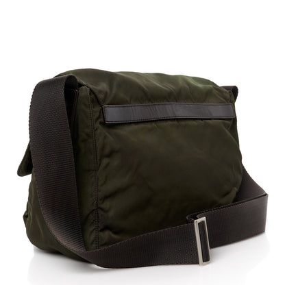 Prada Tessuto Nylon Saffiano Vela Messenger Bag Khaki 3 of 12