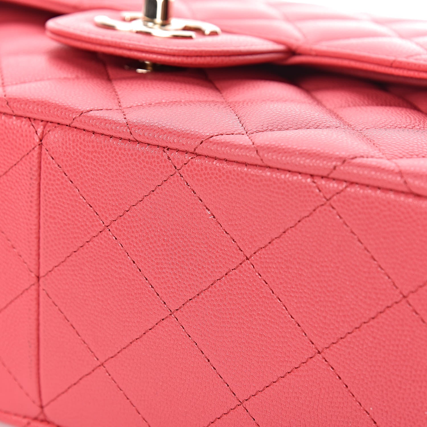 Chanel Caviar Quilted Jumbo Double Flap Dark Pink 11 of 12