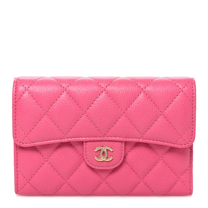 Chanel Caviar Quilted Medium Flap Wallet Pink 1 of 9