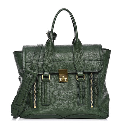 3.1 Phillip Lim 3.1 Textured Calfskin Medium Pashli Satchel Jade 1 of 12