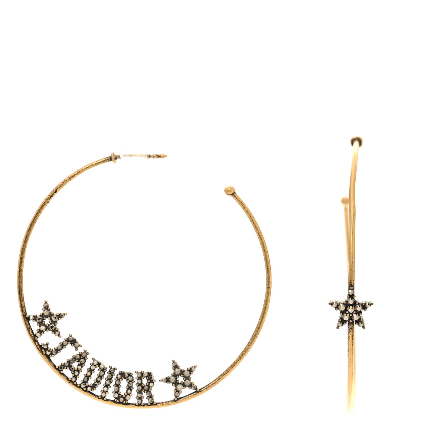 Metal J'Adior Hoop Earrings Aged Gold