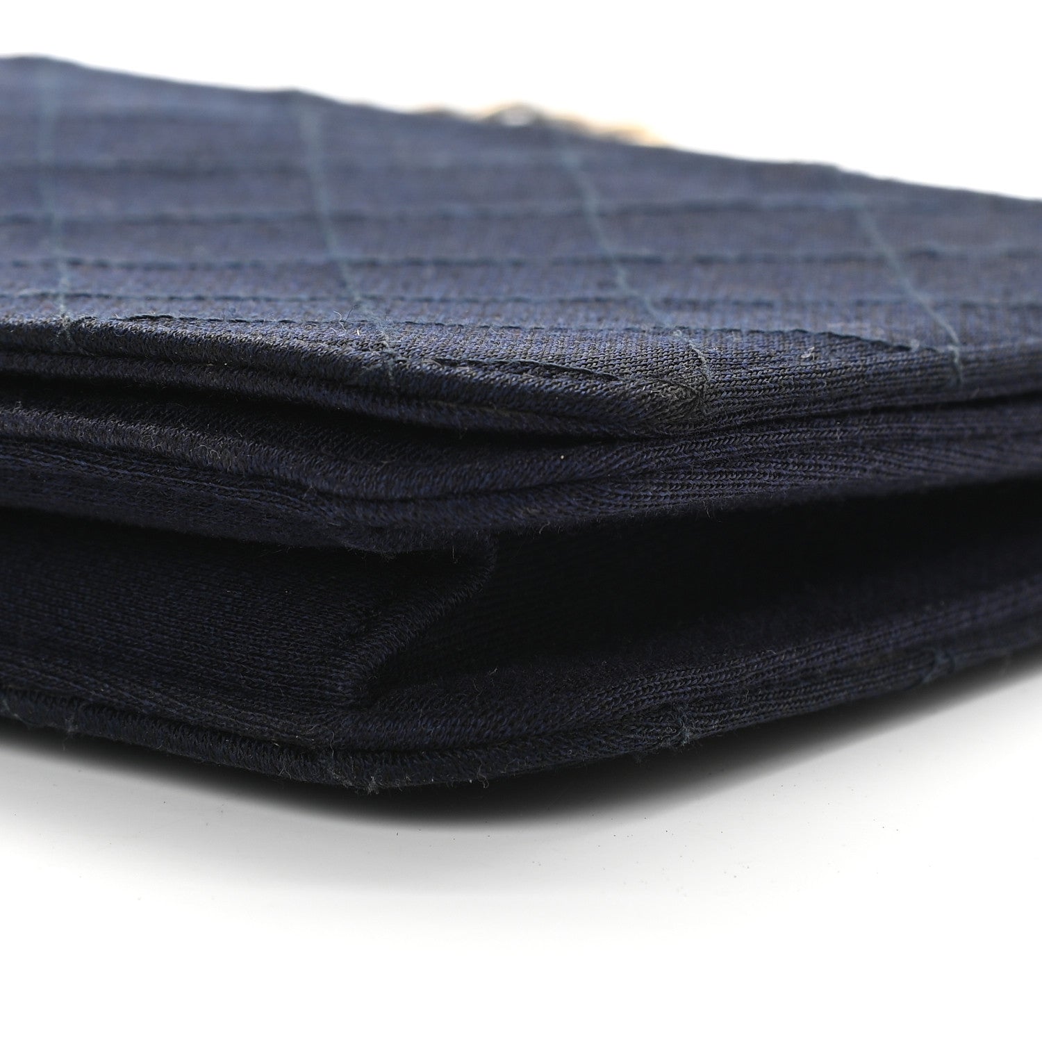Chanel Jersey Diamond Stitched Small Single Flap Navy Blue 9 of 11