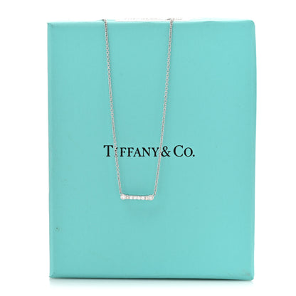 Tiffany Platinum Diamond Fleur de Lis Key Bar Pendant Necklace 6 of 6