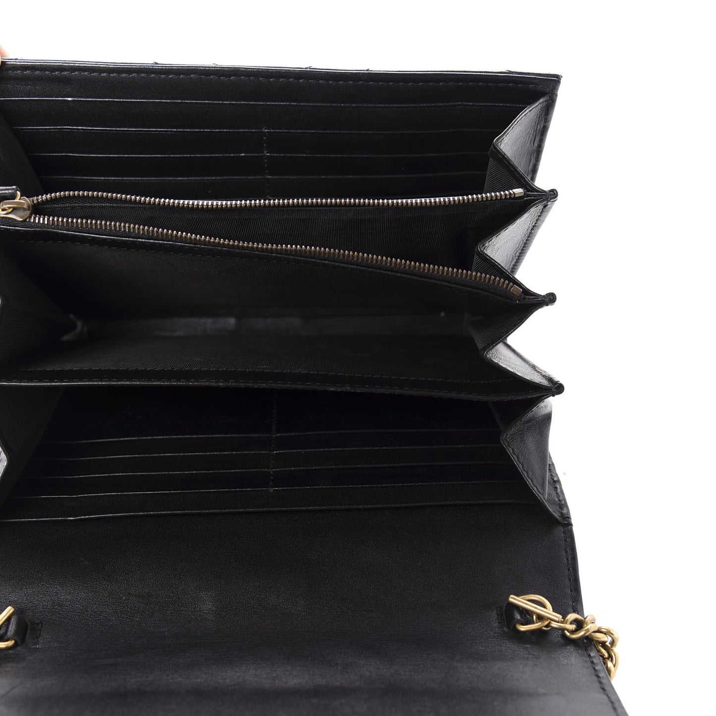Calfskin Matelasse GG Marmont Chain Wallet Black
