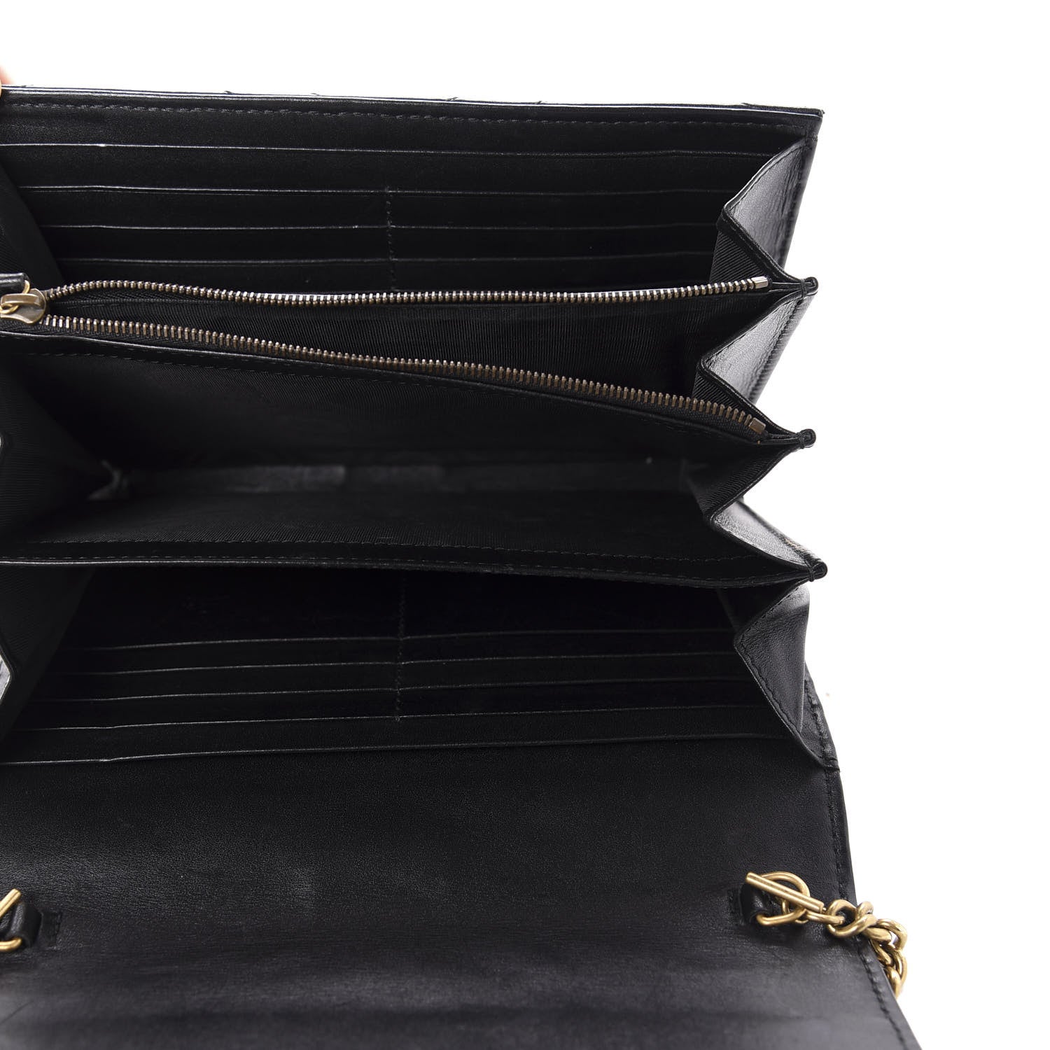 Gucci Calfskin Matelasse GG Marmont Chain Wallet Black 5 of 15