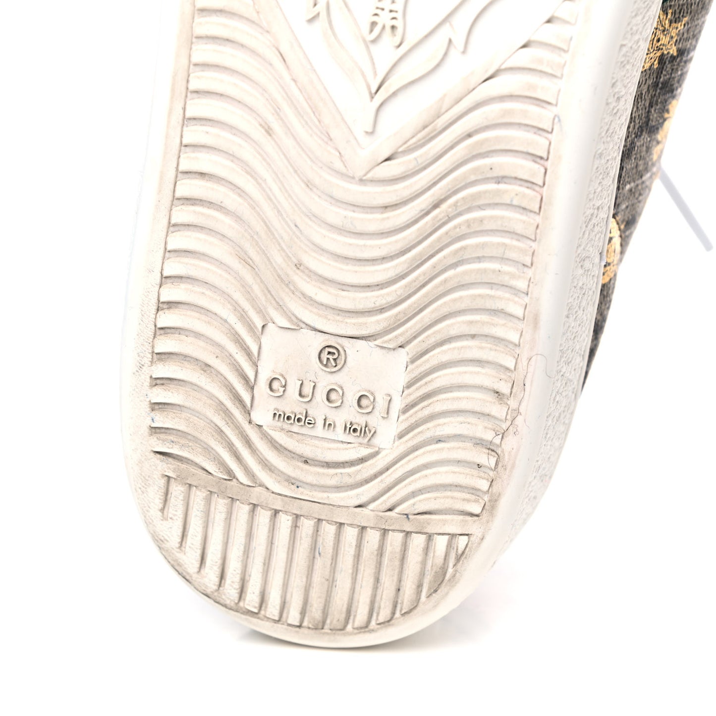 GG Supreme Monogram Bees Ayers Web Womens Ace Sneakers 38.5 Beige Oro Green Red
