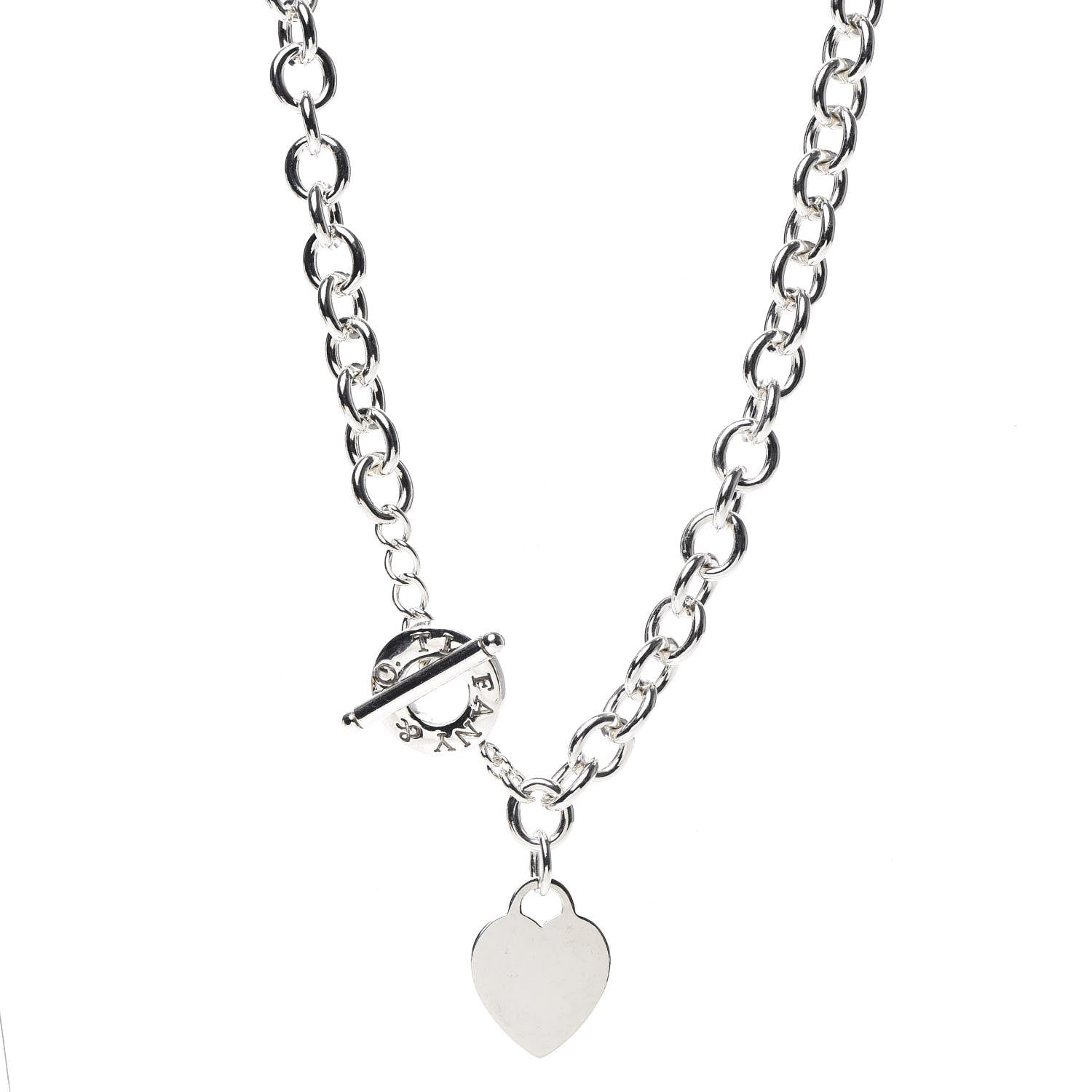Tiffany Sterling Silver Heart Tag Toggle Necklace 1 of 4