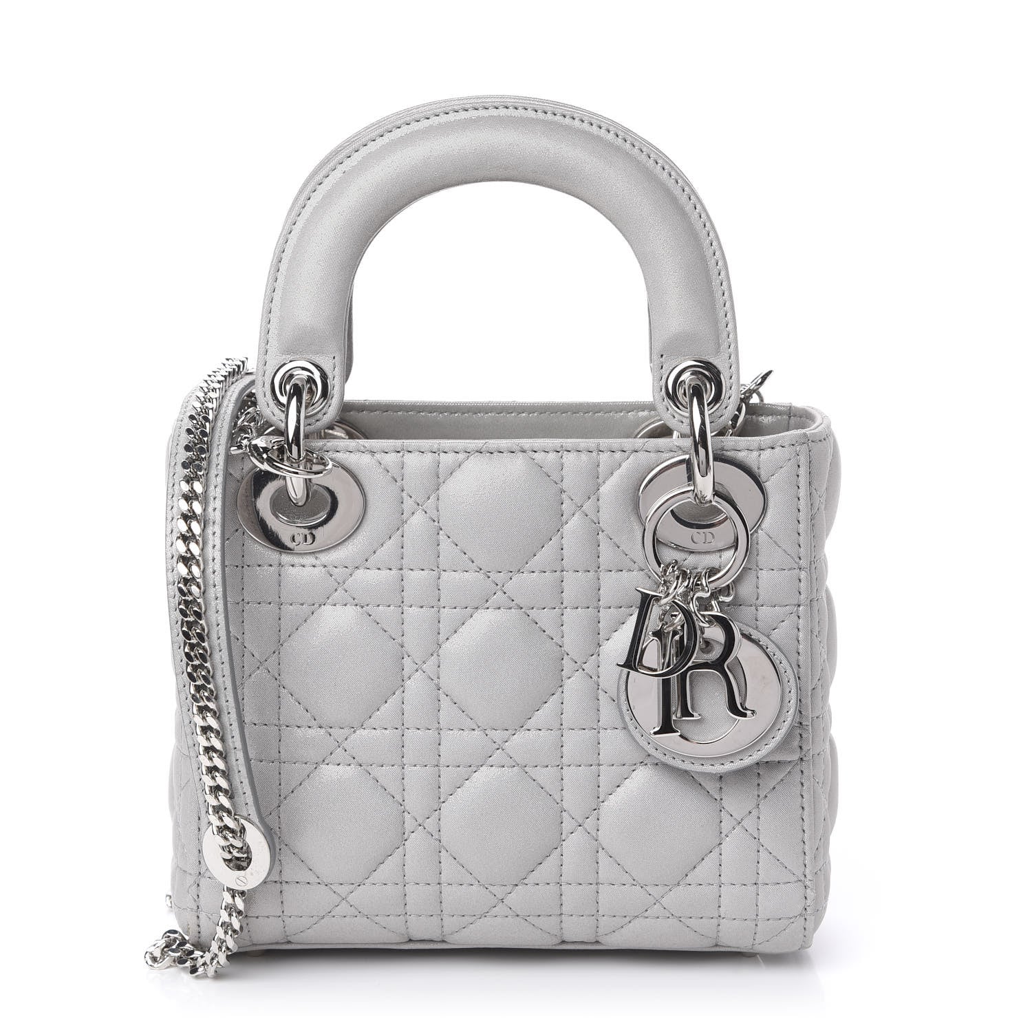 Christian Dior Lambskin Cannage Mini Lady Dior Grey 1 of 12