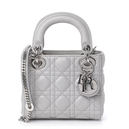 Christian Dior Lambskin Cannage Mini Lady Dior Grey 1 of 12