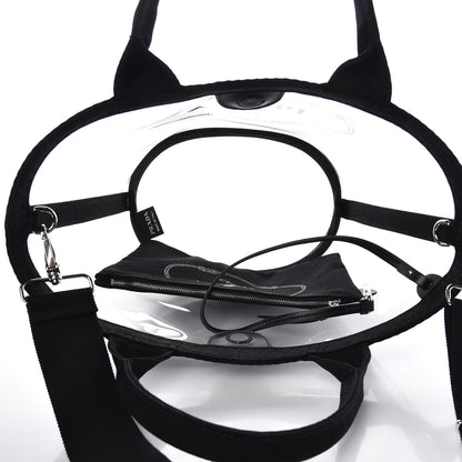 Prada Plexiglass Canapa Small Shopper Tote Black 6 of 7
