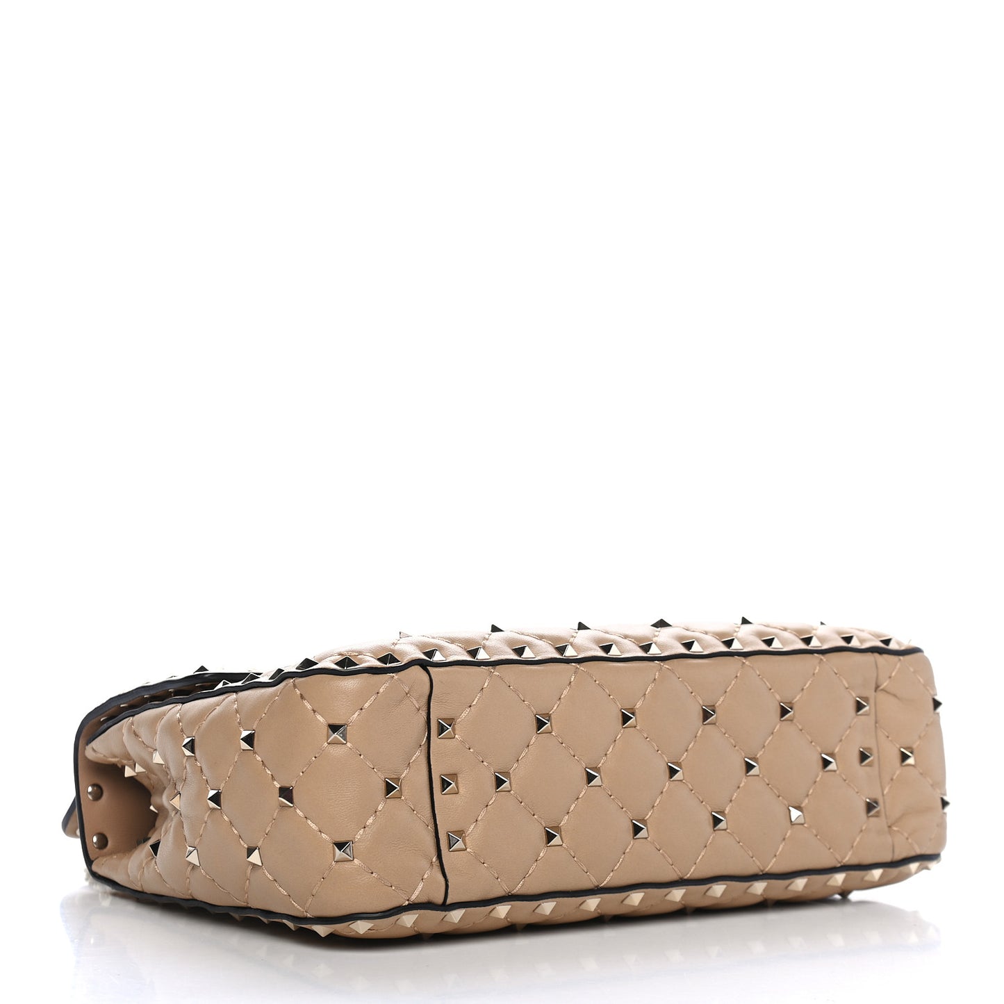 Nappa Medium Rockstud Spike Shoulder Bag Camel Rose