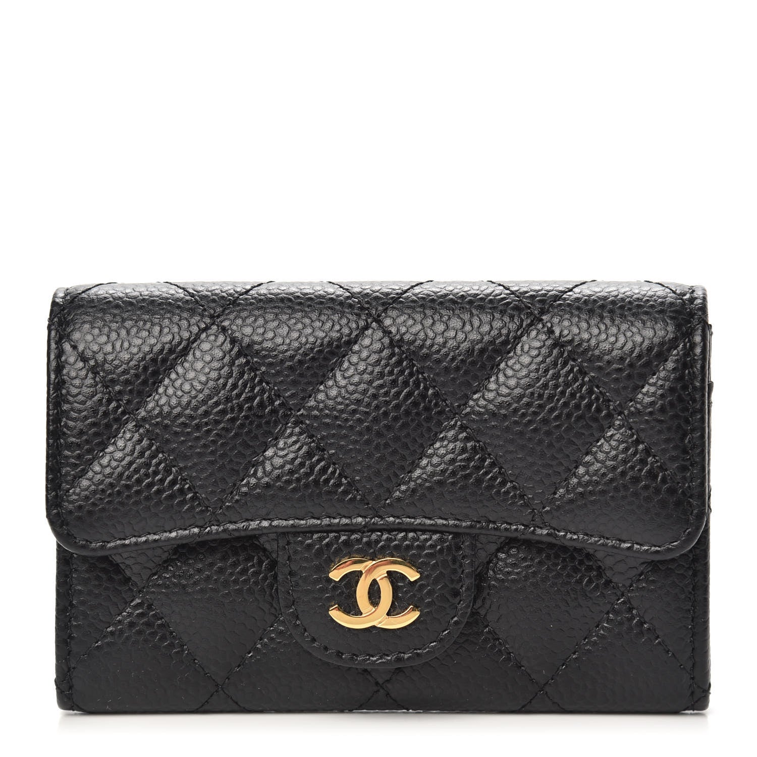 Chanel Caviar Quilted Flap Card Holder Black 1 of 9