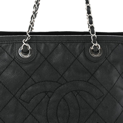 Chanel Grained Calfskin Quilted Small Daily Shopping Tote Black 7 of 15
