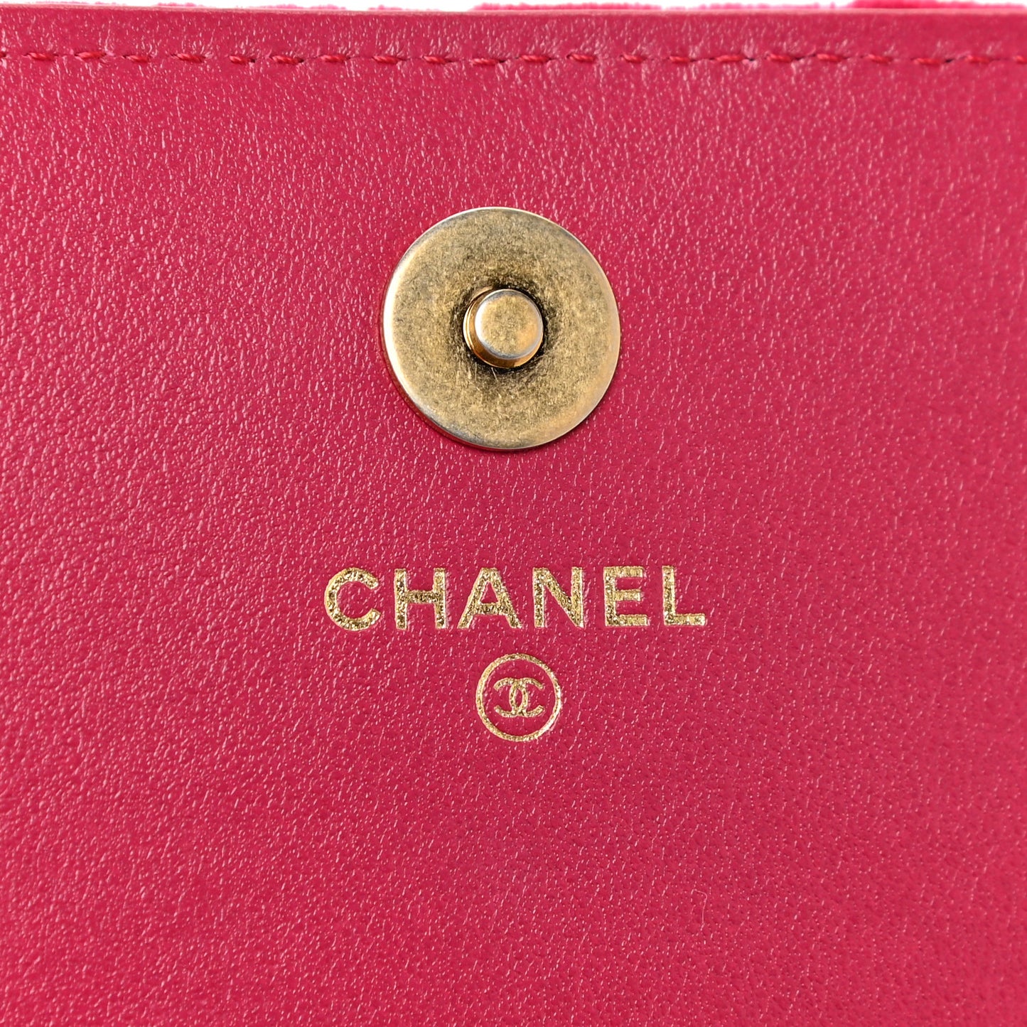 Velvet Quilted Camellia Velvet Flap Coin Purse With Chain Fuchsia