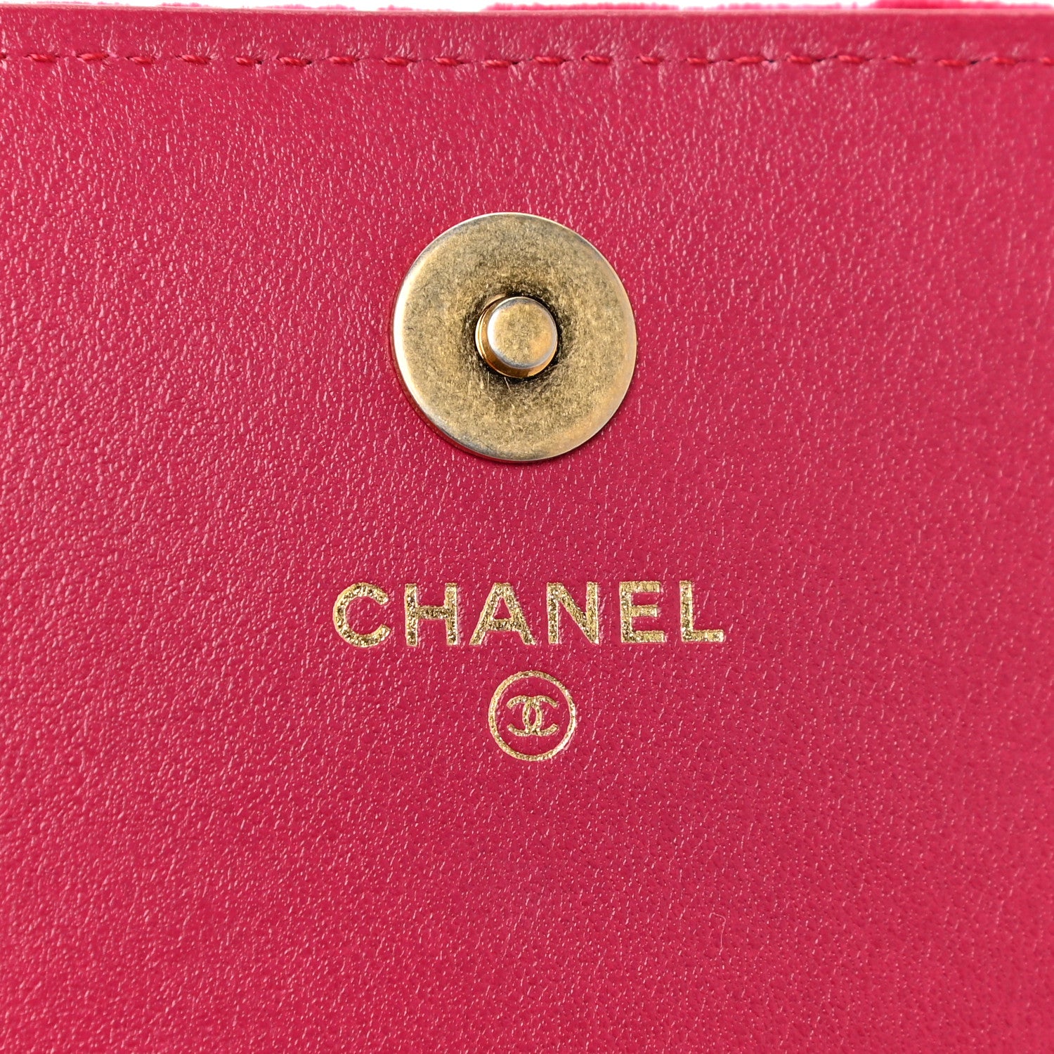 Chanel Velvet Quilted Camellia Velvet Flap Coin Purse With Chain Fuchsia 5 of 15