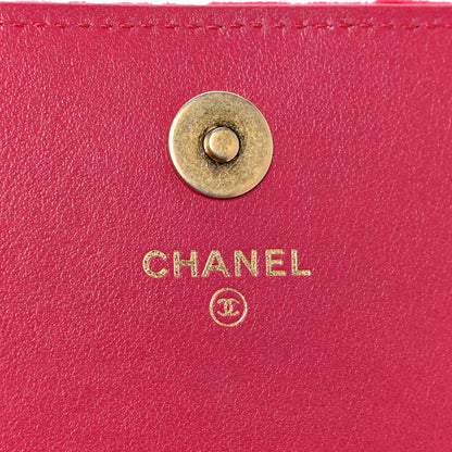 Chanel Velvet Quilted Camellia Velvet Flap Coin Purse With Chain Fuchsia 5 of 15
