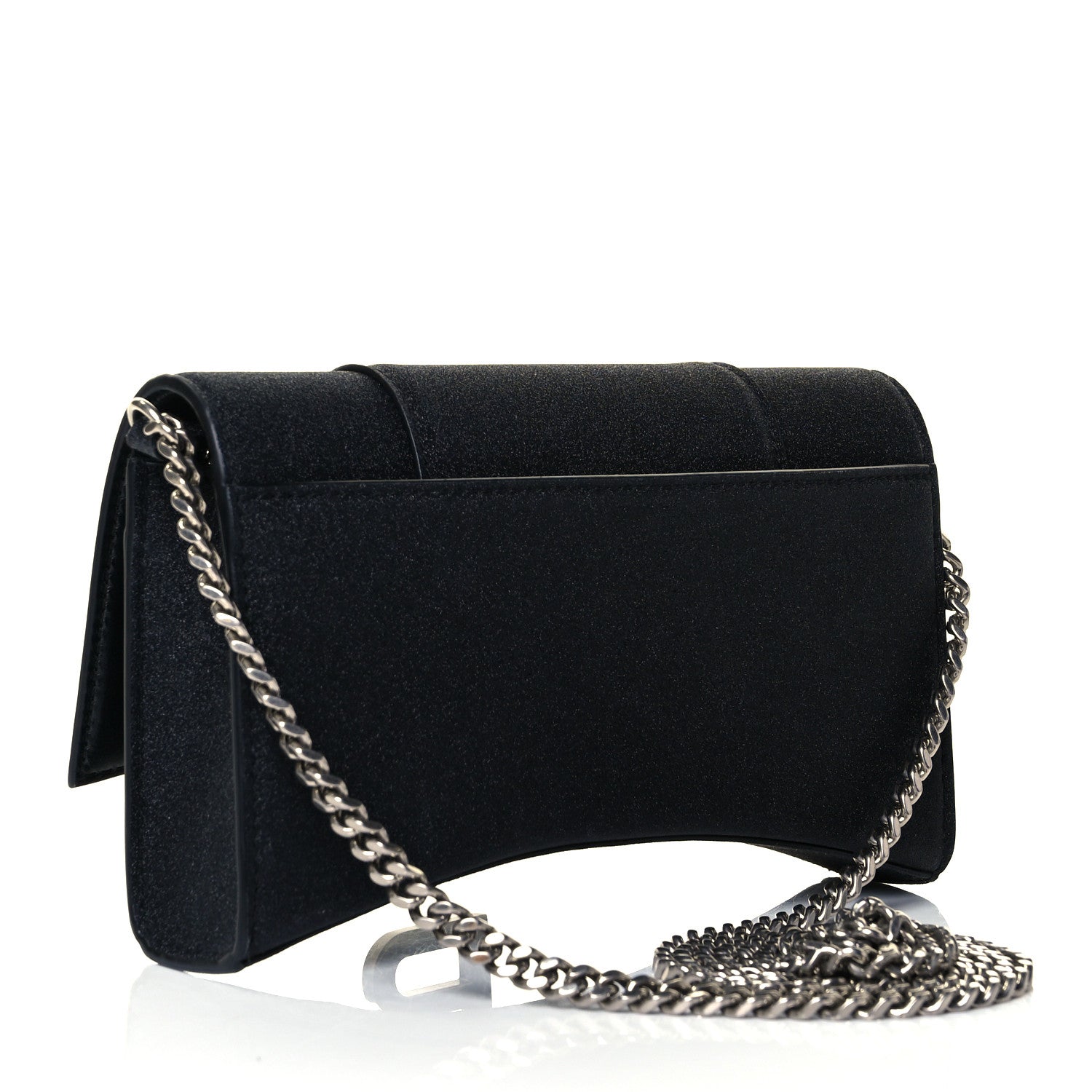 Balenciaga Glitter Fabric Hourglass Chain Bag Black 5 of 15