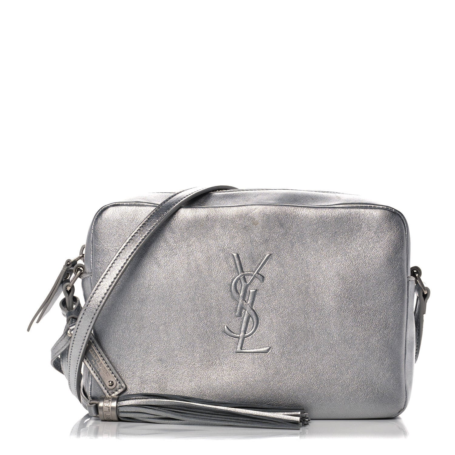Saint Laurent Metallic Calfskin Monogram Small Lou Camera Bag Silver 1 of 14