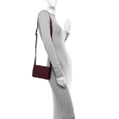 Bottega Veneta Paper Calfskin Maxi Intreccio Small Cassette Crossbody Bag Barolo 2 of 12