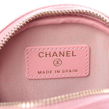 Chanel Iridescent Caviar Quilted Zip Around Classic Coin Purse Rose Pink 6 of 8