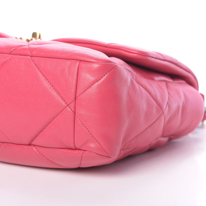 Chanel Lambskin Quilted Large 19 Flap Dark Pink 10 of 10