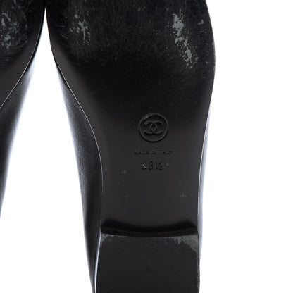 Chanel Lambskin Patent Calfskin CC Cap Toe Ballerina Flats 38.5 Black 6 of 9