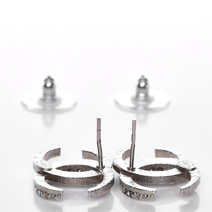 Chanel Crystal CC Moon Earrings Silver 4 of 6