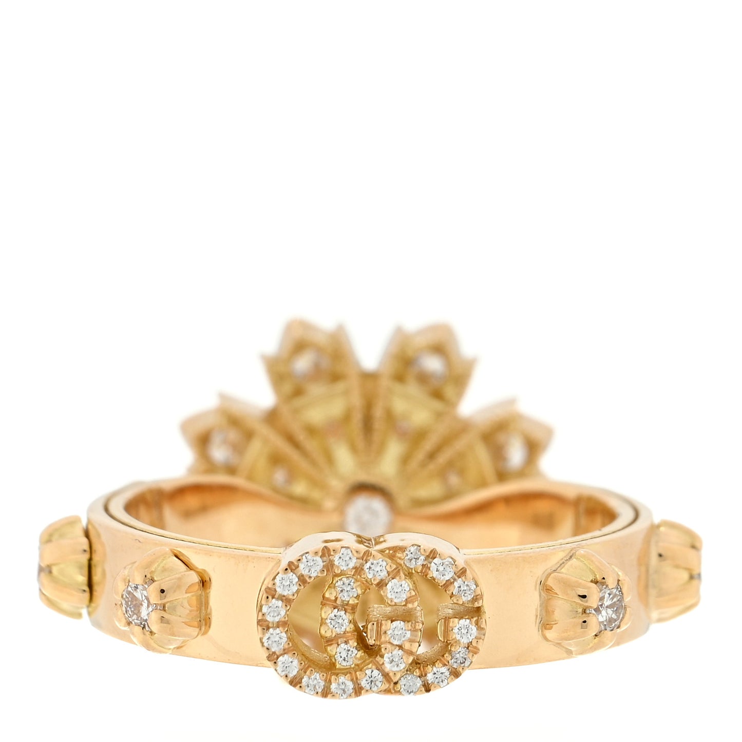 18K Yellow Gold Diamond Flora Ring 52 6