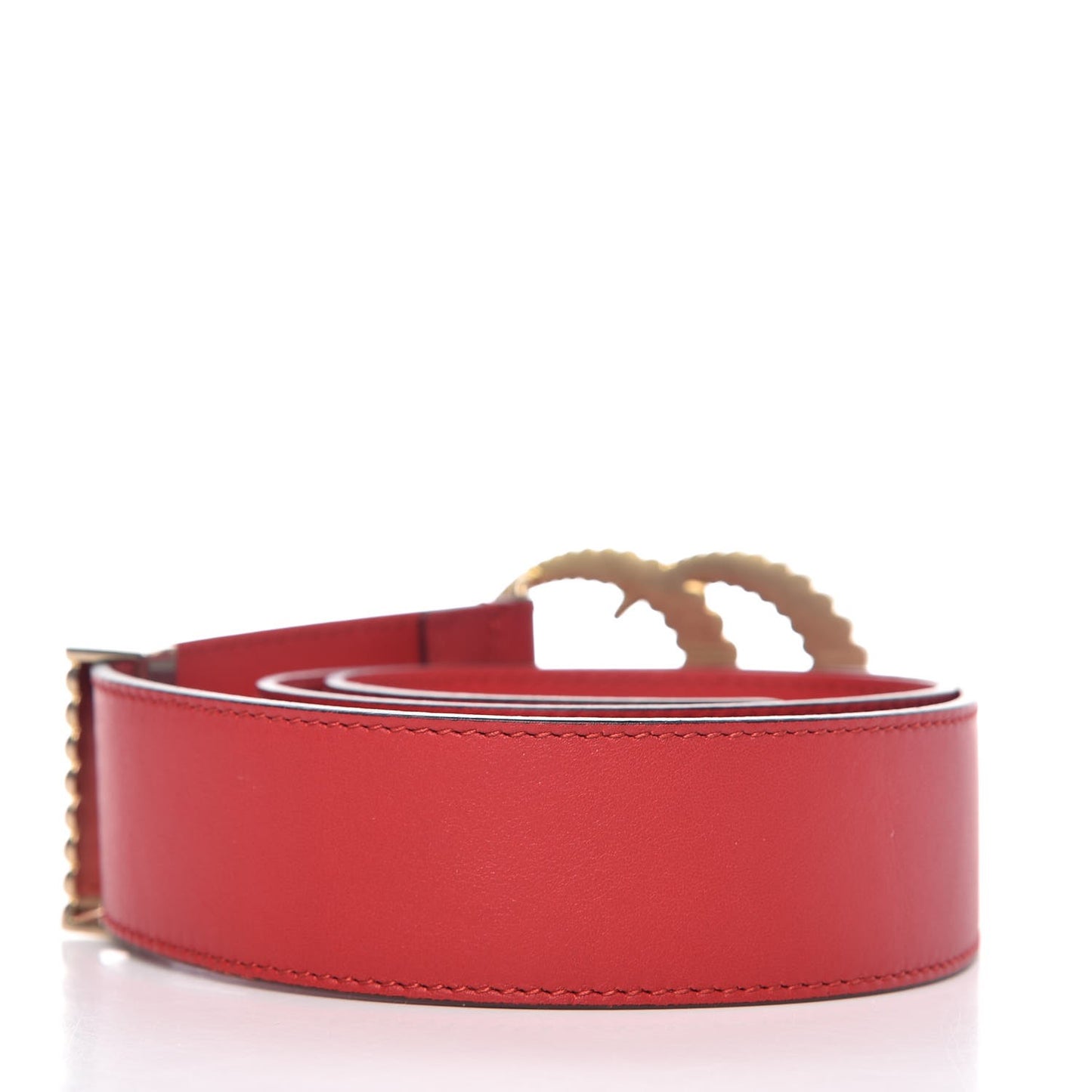 Moon Calfskin Torchon Double G 40mm Belt 80 32 Hibiscus Red