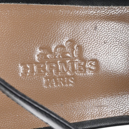 Hermes Calfskin Studded Olivia Sandals 39 Black 8 of 9
