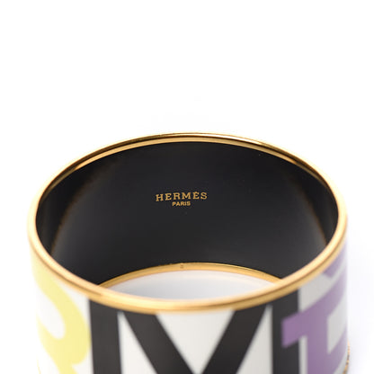 Hermes Enamel Printed Extra Wide Capitales Bracelet 70 3 of 4