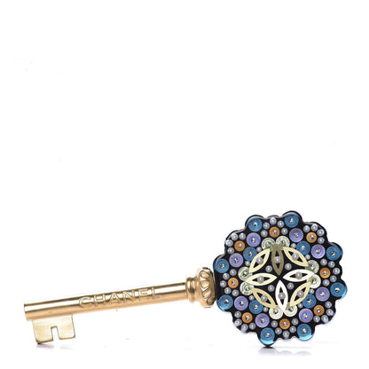 Chanel Crystal Pearl Enamel Key Brooch Multicolor 1 of 7