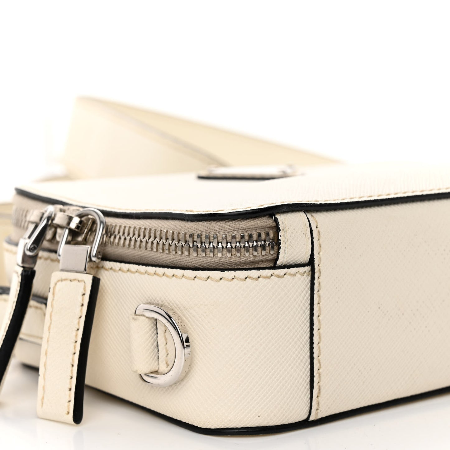 Saffiano Travel Small Brique Top Handle Crossbody Bag White