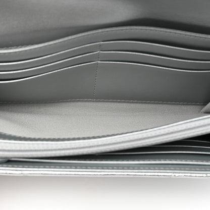 Chanel Metallic Lambskin Quilted Chanel 19 Flap Wallet Silver 7 of 9