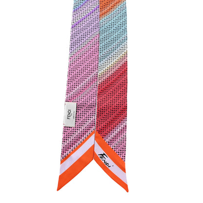 Fendi Silk Logo Print Wrappy Bandeau Orange Multicolor 2 of 3