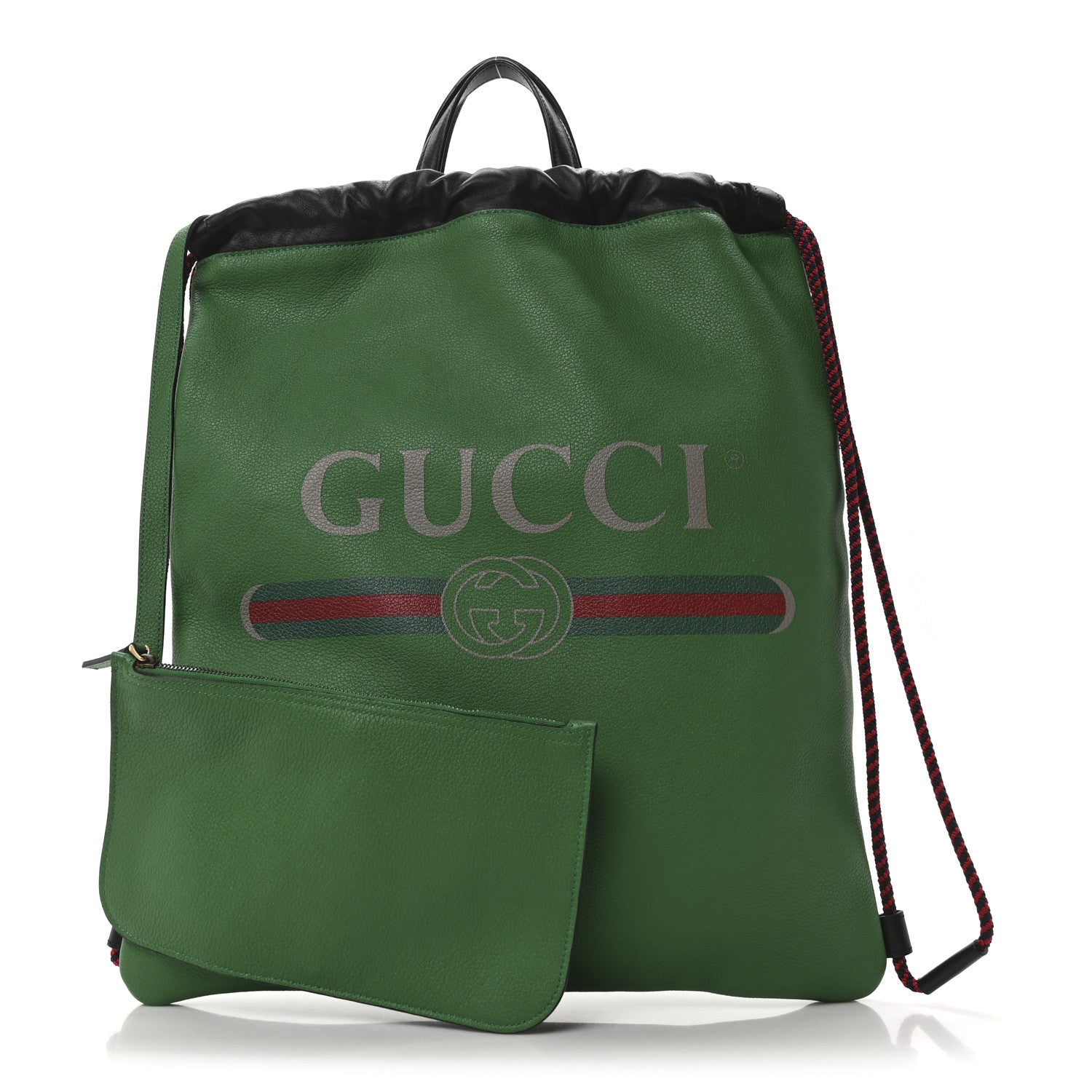 GUCCI GGロゴ グリーン レギンス Lサイズ Gucci Grained Calfskin Logo Drawstring Backpack Green 1738846