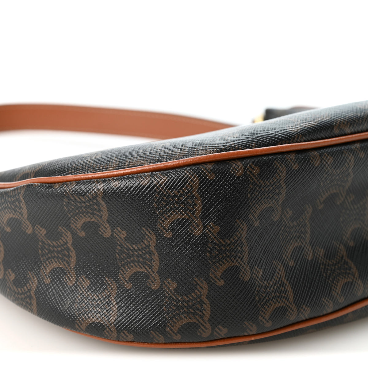 Triomphe Canvas Calfskin Ava Shoulder Bag Tan