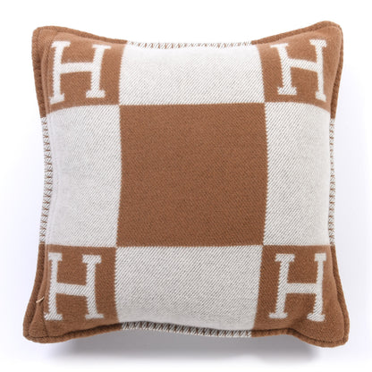 Hermes Wool Cashmere Avalon Pillow PM Ecru Camel 4 of 6