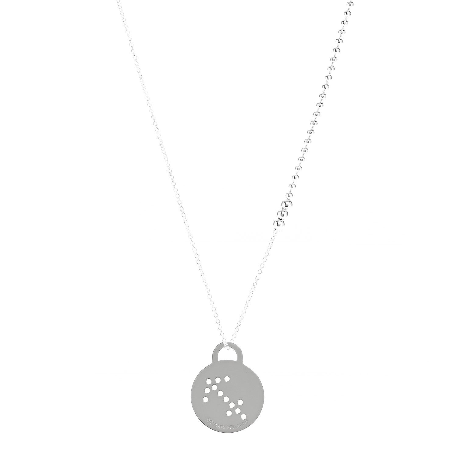 Tiffany Sterling Silver Return to Tiffany Zodiac Sagittarius Round Tag Pendant Necklace 1 of 7