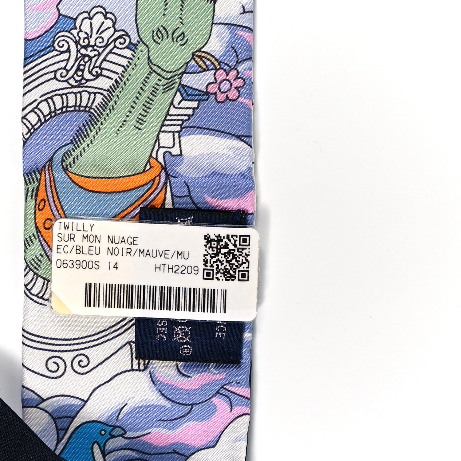Hermes Silk Sur Mon Nuage Twilly Bleu Black Mauve 3 of 4