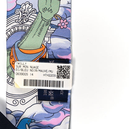 Hermes Silk Sur Mon Nuage Twilly Bleu Black Mauve 3 of 4