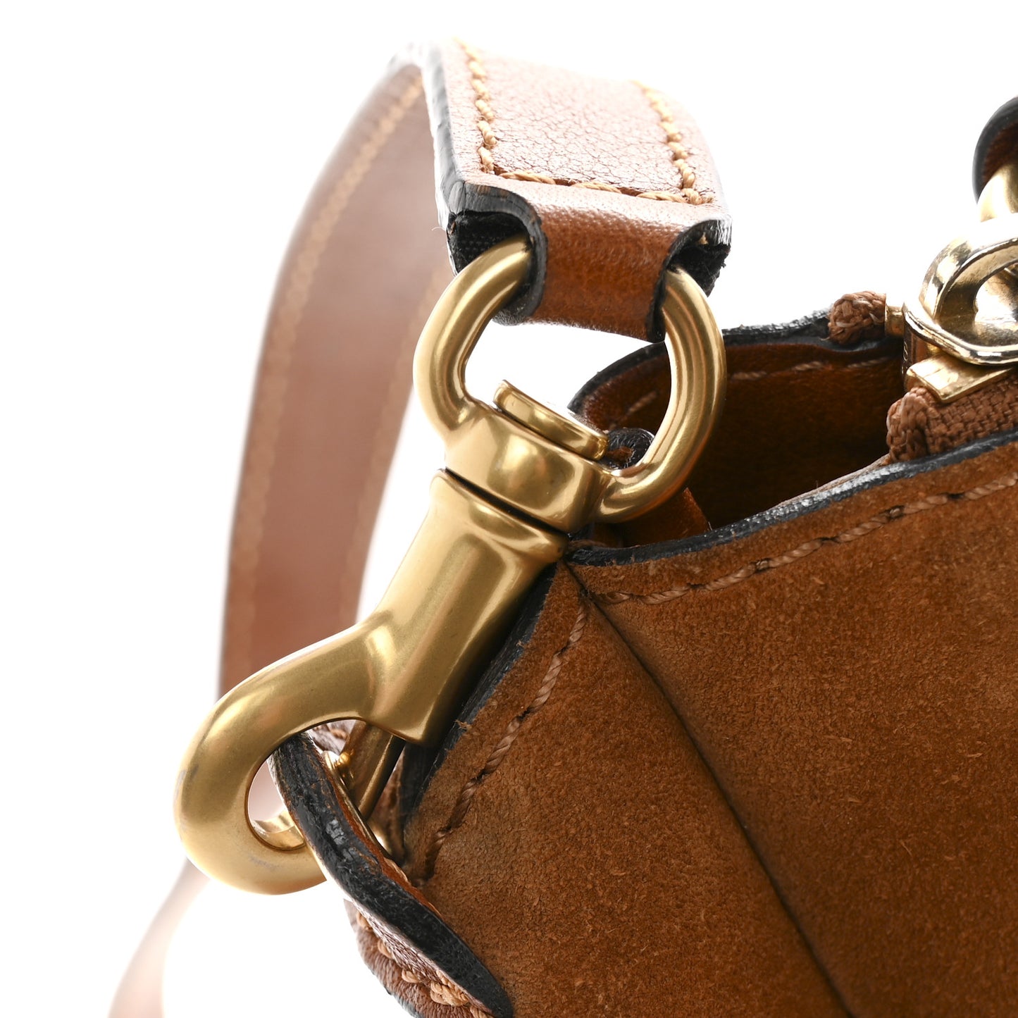 Suede Calfskin Braided Medium Marcie Satchel Caramel