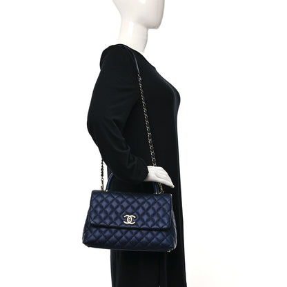 Chanel Caviar Quilted Small Coco Handle Flap Navy 2 of 11