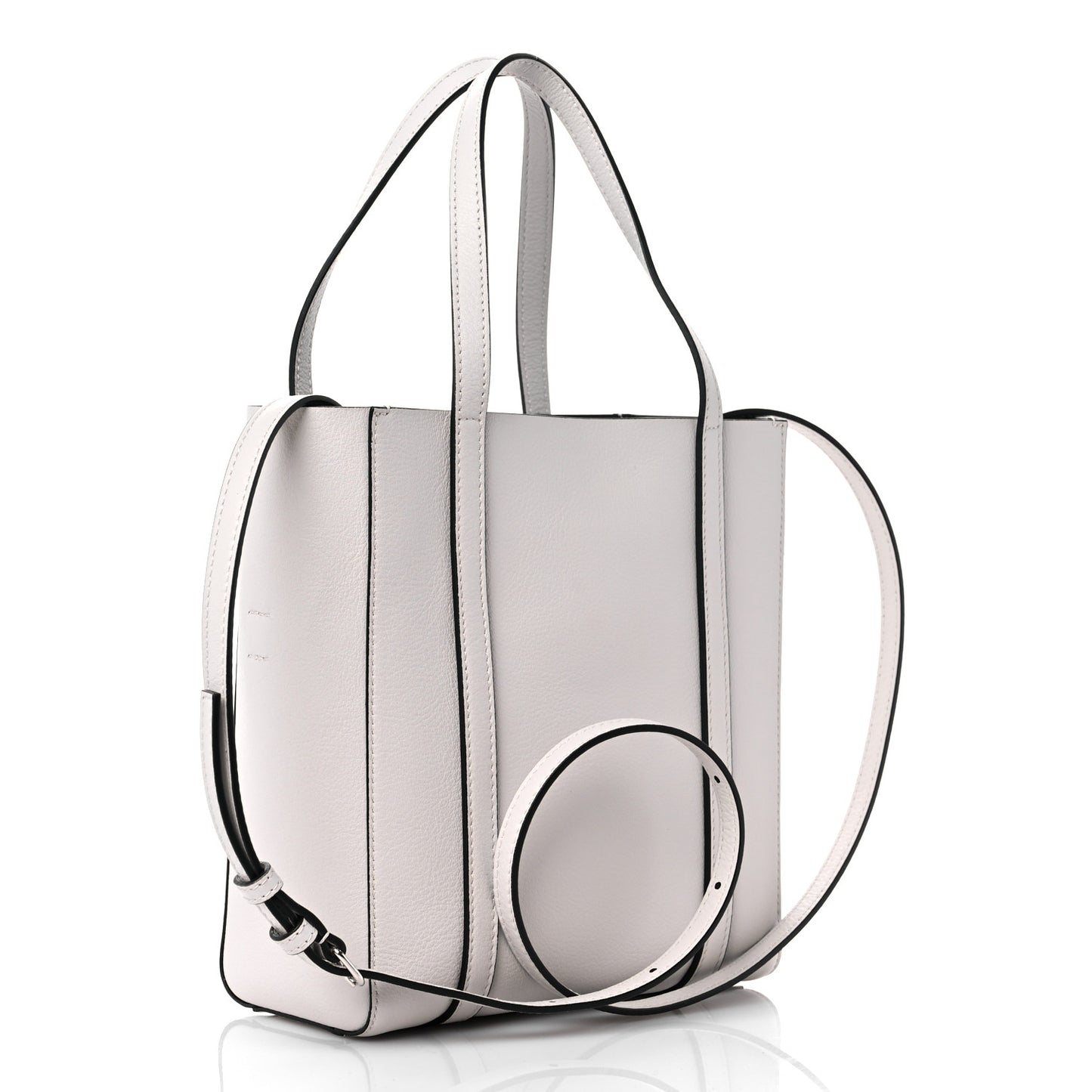 Smooth Calfskin Logo Double Sided XXS Everyday Tote Chalky White Black