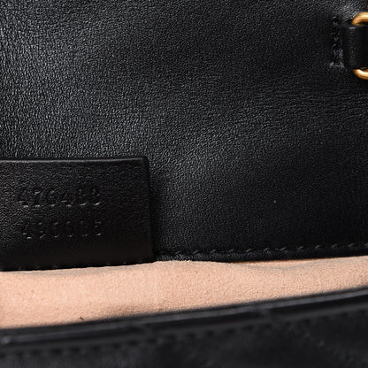 Gucci Calfskin Matelasse Super Mini GG Marmont Shoulder Bag Black 6 of 11