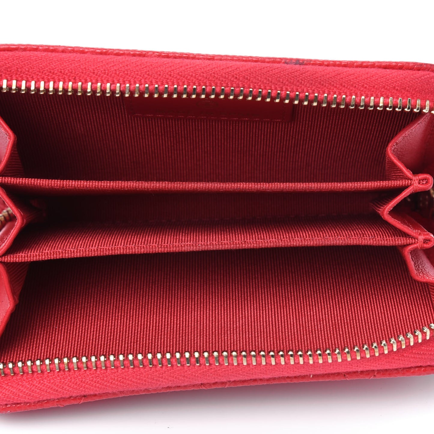 Caviar Quilted Zip Coin Purse Red
