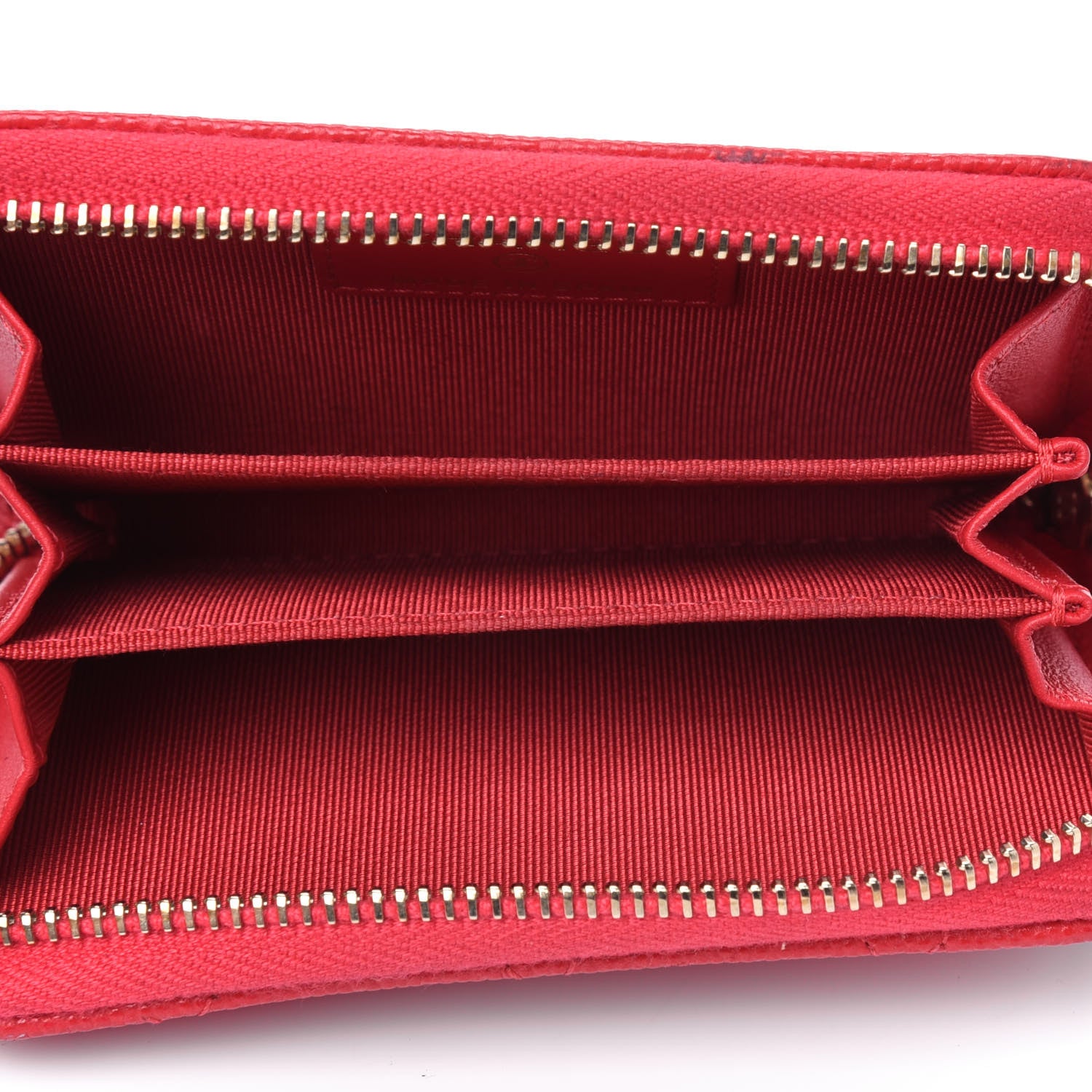 Chanel Caviar Quilted Zip Coin Purse Red 4 of 5